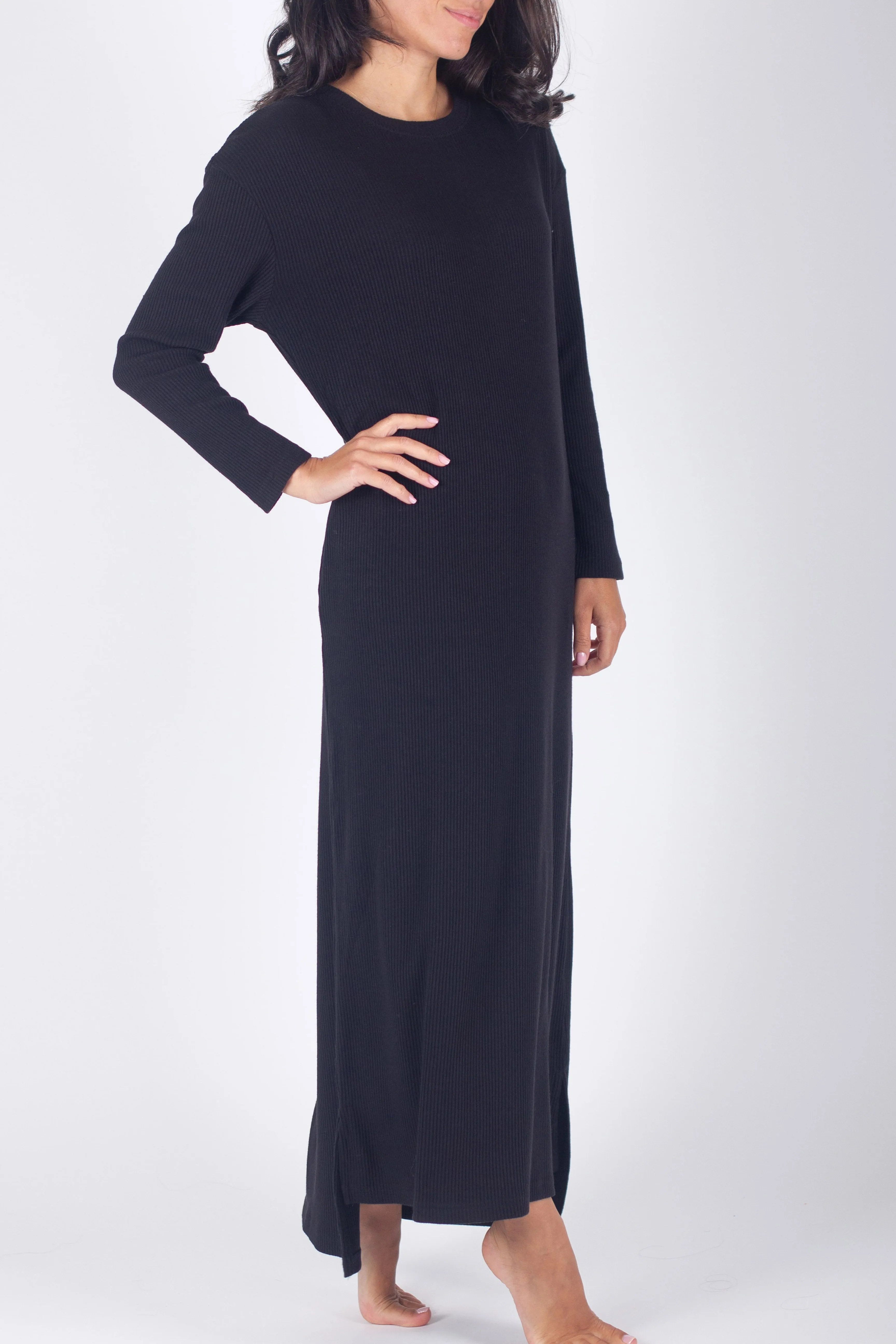 REESE LONG SLEEVE DRESS IN BLACK