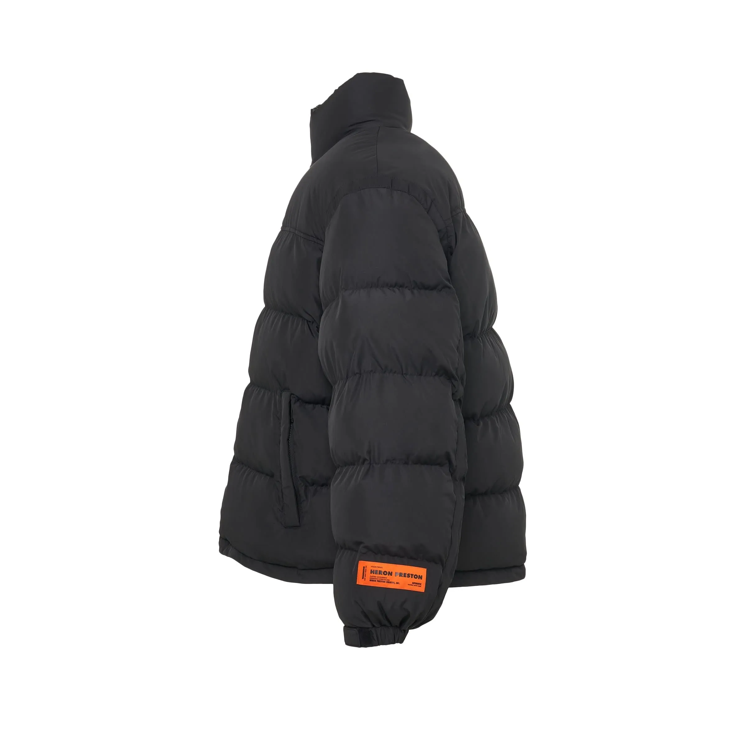 Regular Ex-Ray Nylon Puffer Jacket in Black