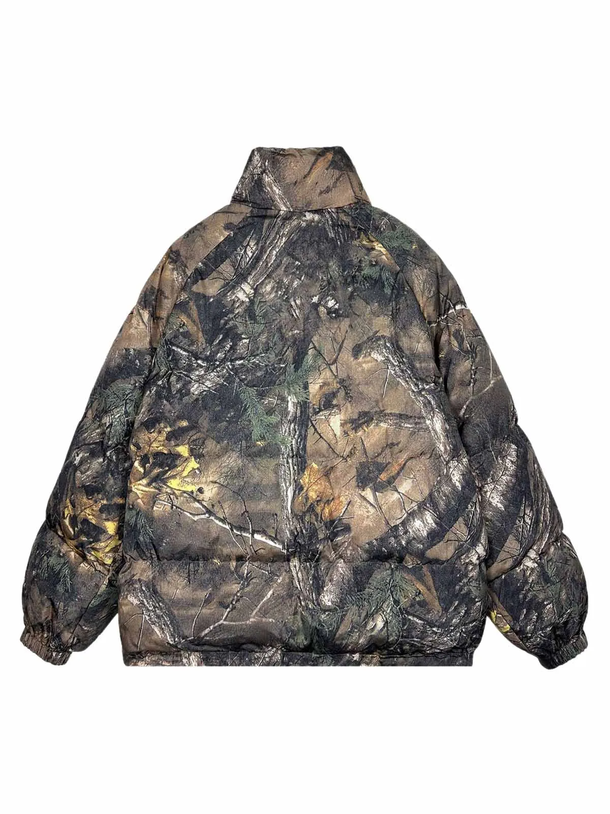 Reversible Camouflage Stand Collar Puffer Jacket