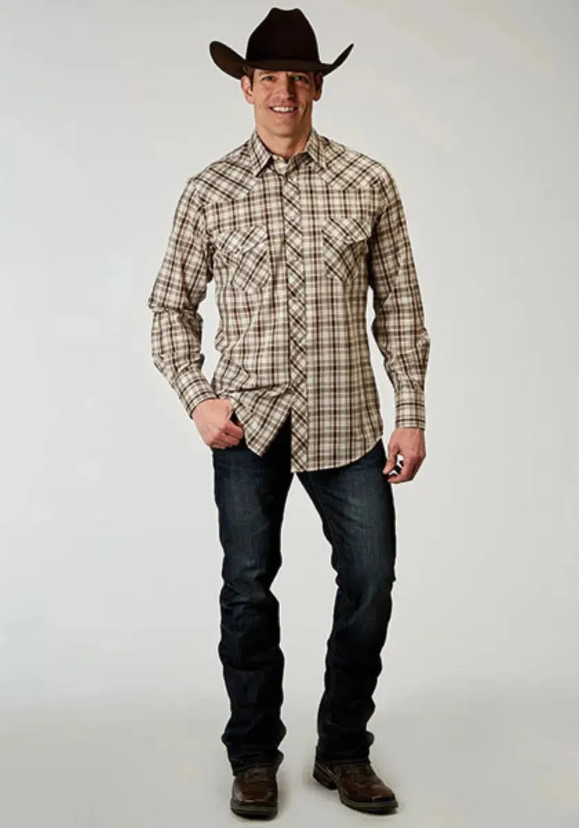 Roper Desert Plaid (Brown) - Men's Western Shirt