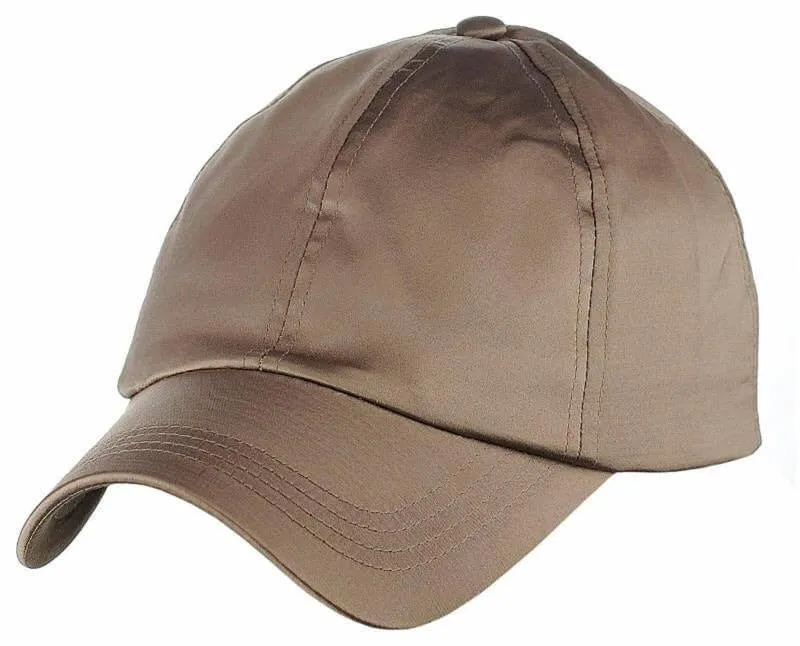 Satin Feel Baseball Cap Assorted Colors - (1 piece)