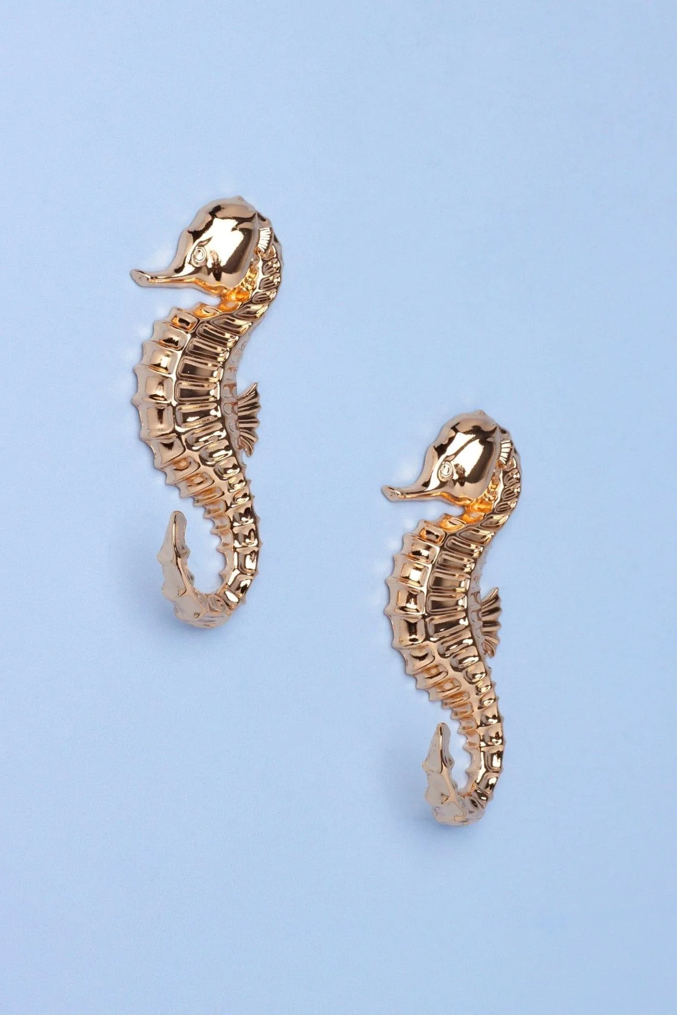 Set Of Two Gold Seahorse Wall Coat Organizer Coat Hooks