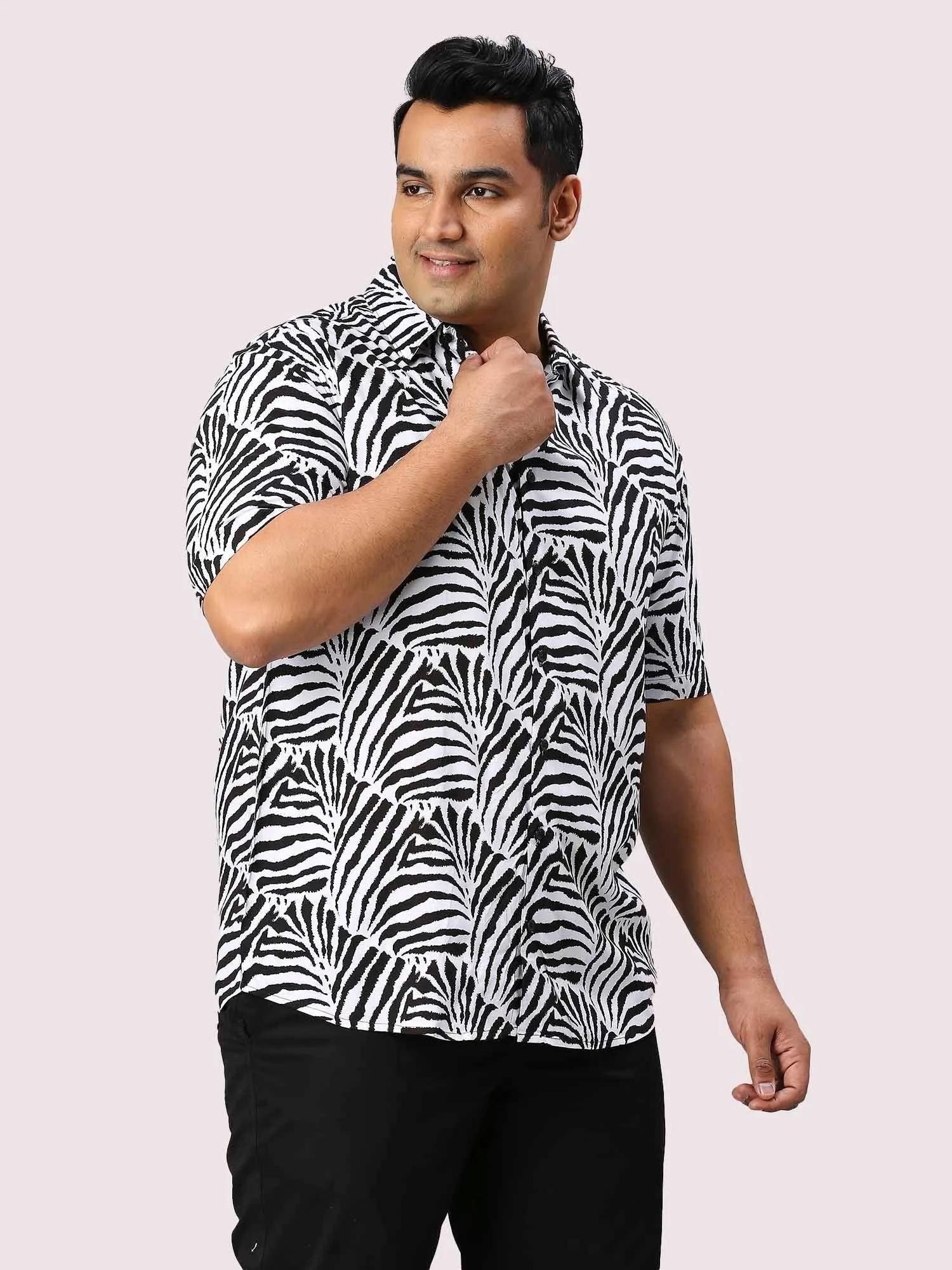 Shade Digital Printed Half Sleeve Men's Plus Size Shirt