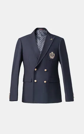 SIGNATURE DOUBLE BREASTED COAT NAVY