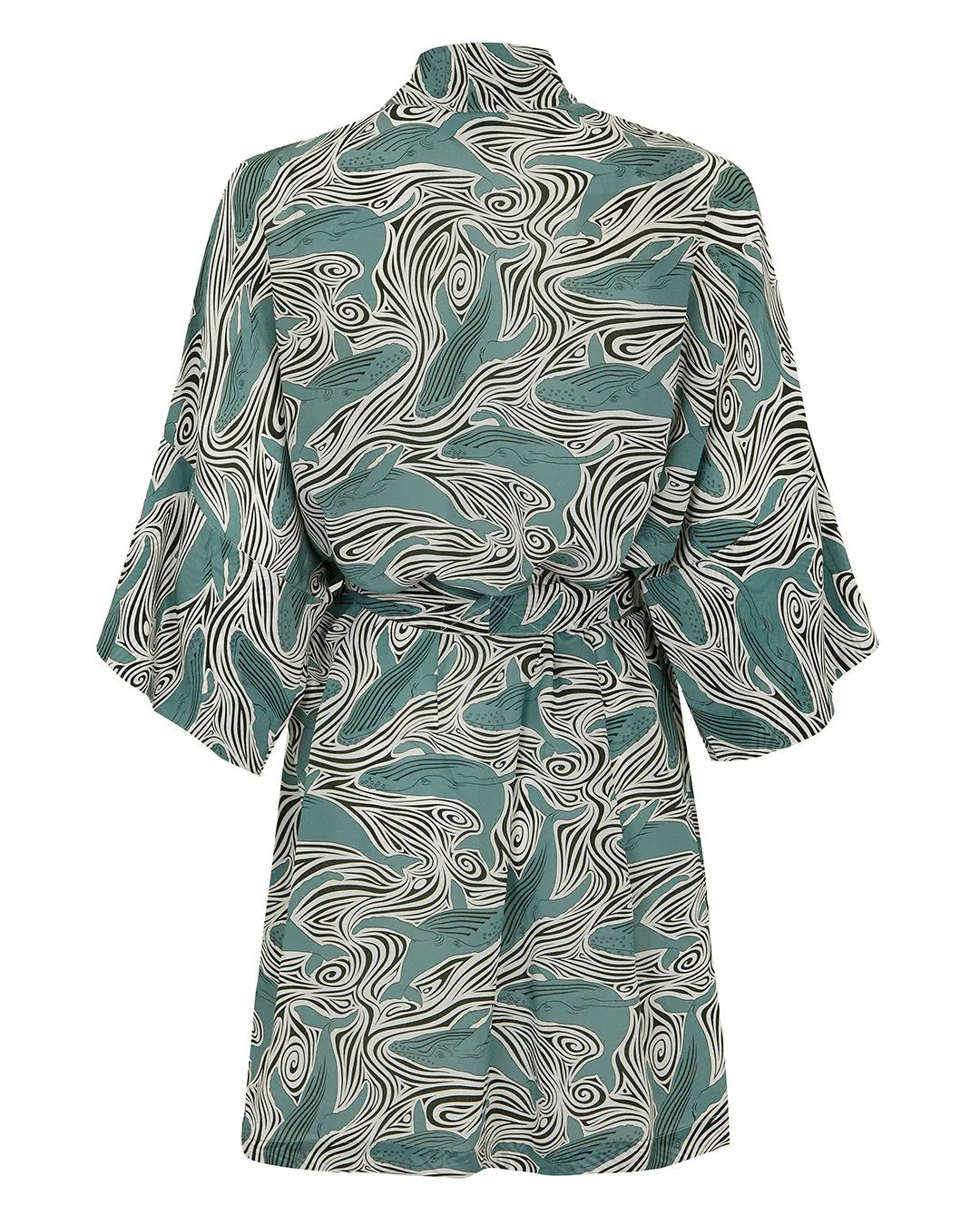 Silk Bed-to-Beach Robe WHALE