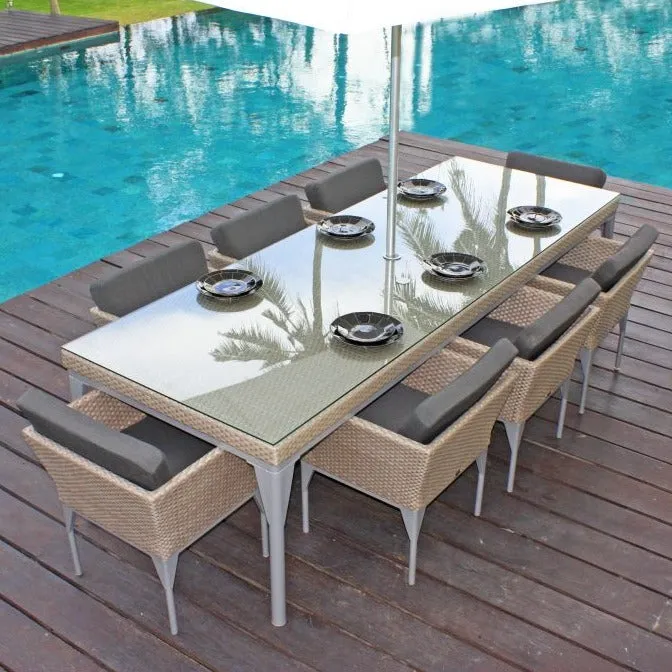 Skyline Design Brafta Rattan Rectangular Garden Dining Table 200 x 100