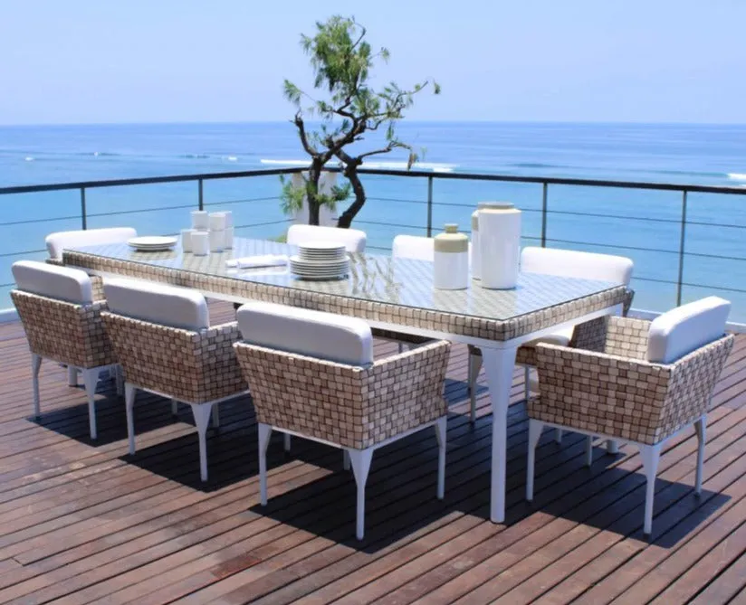 Skyline Design Brafta Rattan Rectangular Garden Dining Table 200 x 100