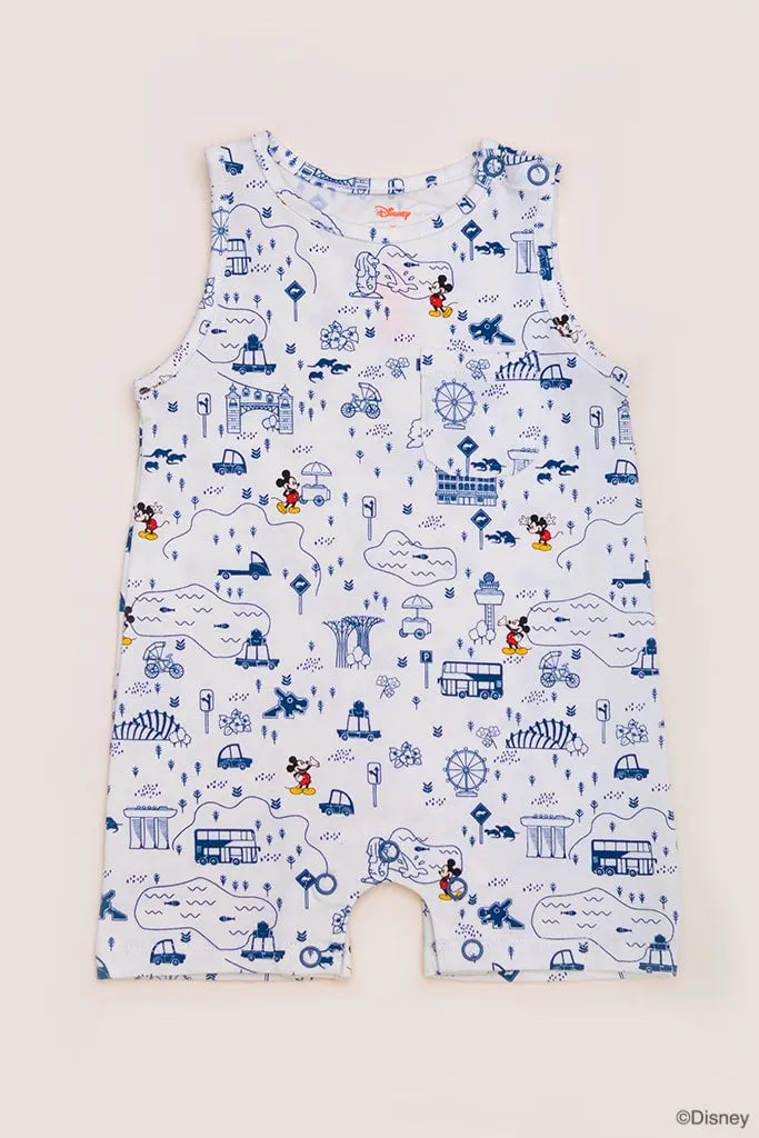 Sleeveless Romper - Blue Road Trip Mickey