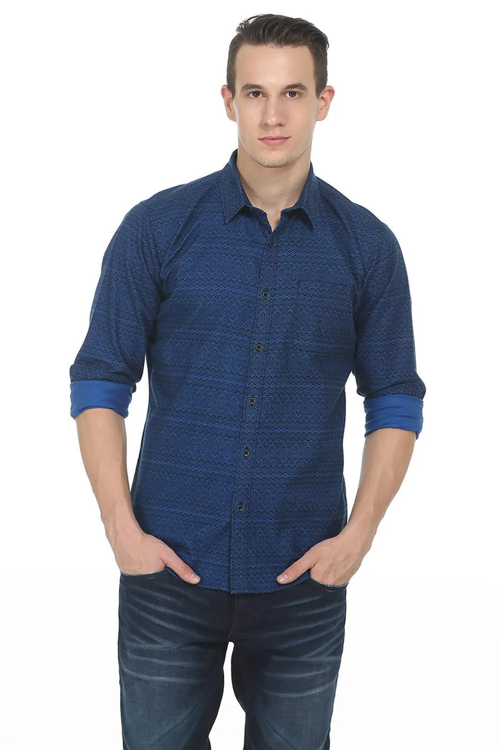 Slim Fit Twill Printed Shirt