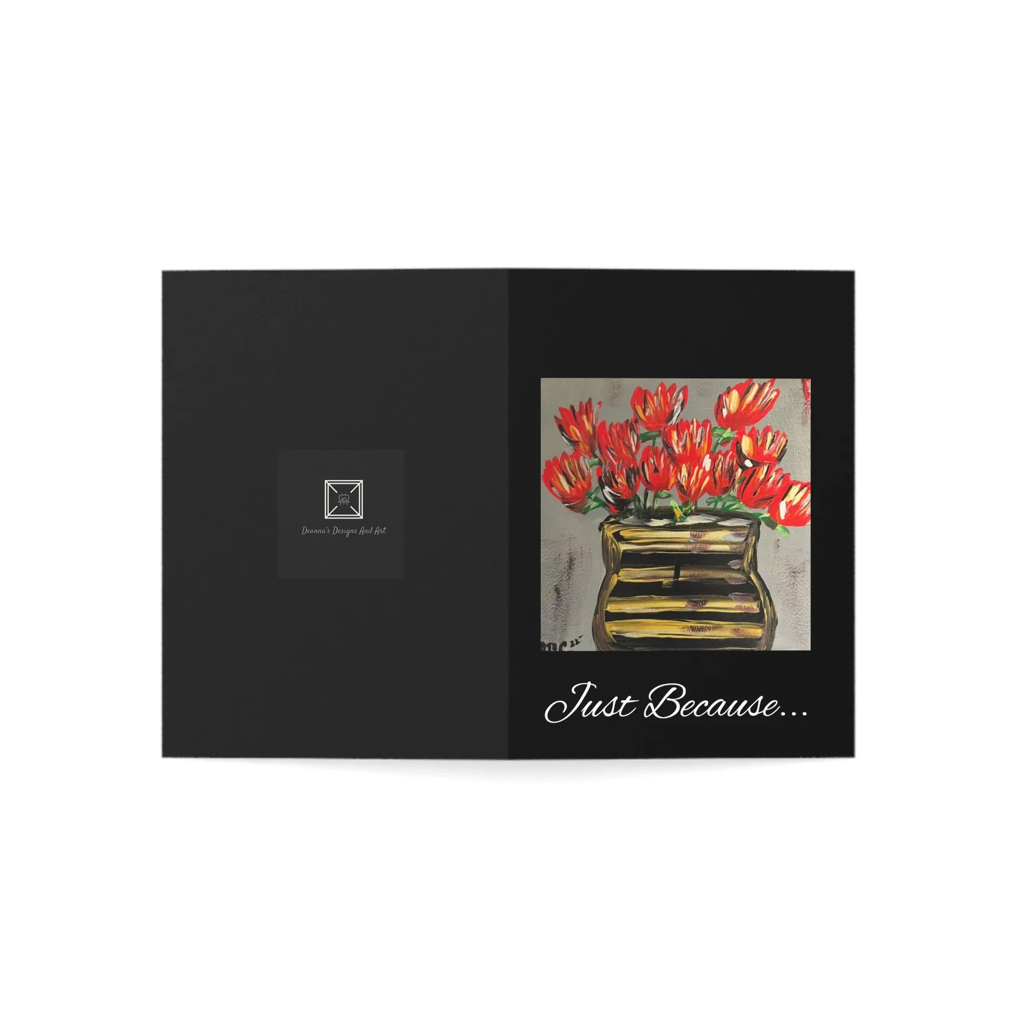 “Smell The Flowers” Just Because Greeting Cards (1, 10, 30, and 50pcs)