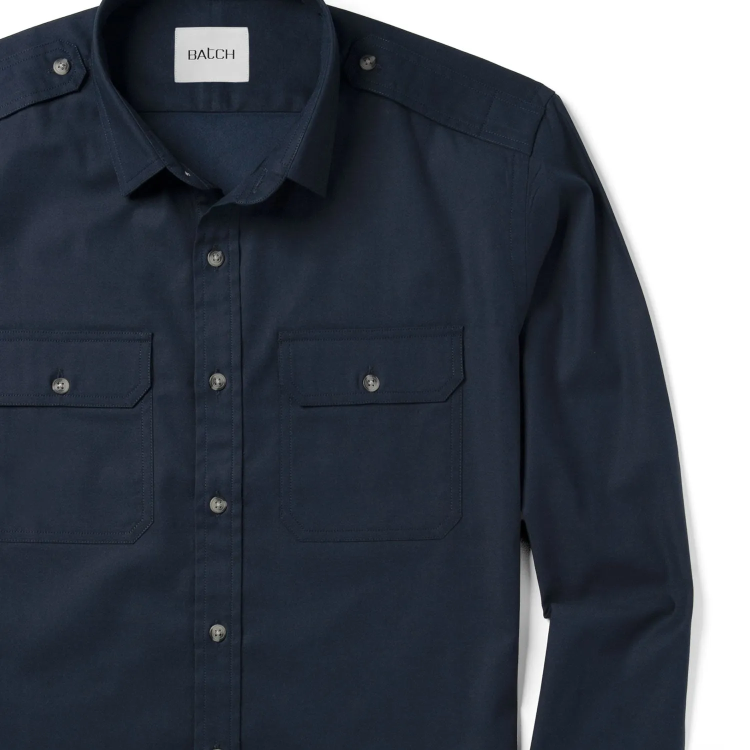 Smith Utility Shirt – Dark Navy Cotton Twill