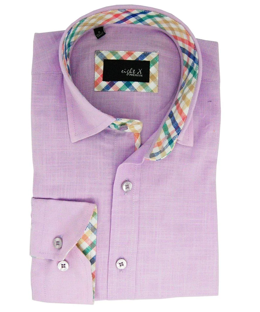 Solid Lilac Modern Fit Cotton Dress Shirt