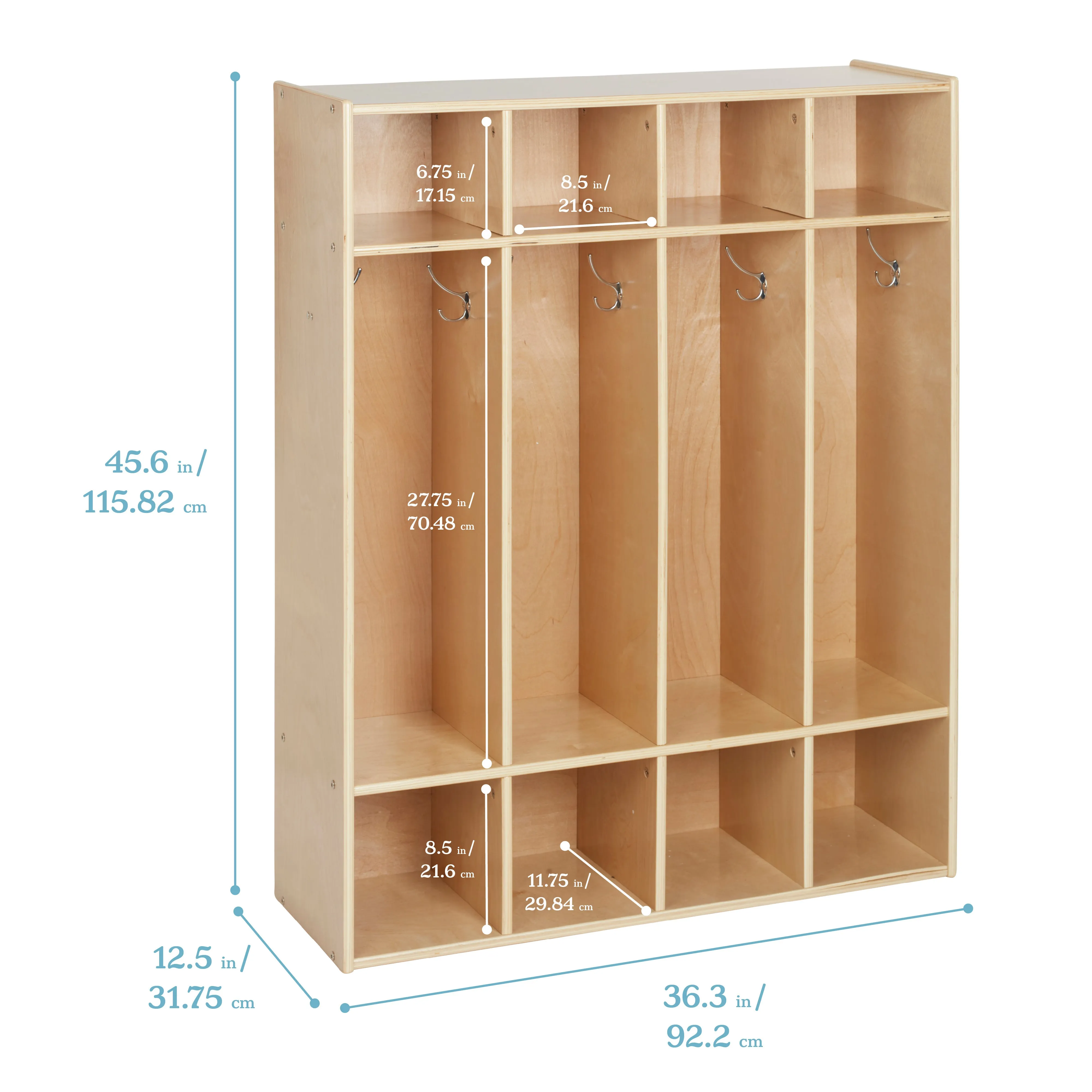 Streamline 4-Section Coat Locker, Classroom Furniture