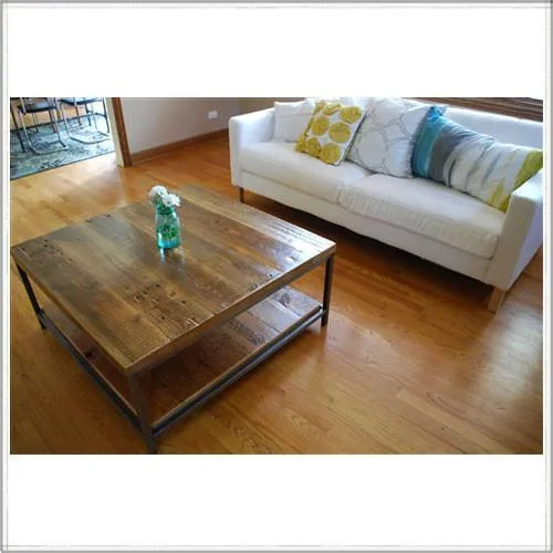 Sustainable Urban Wood and Steel Coffee Table