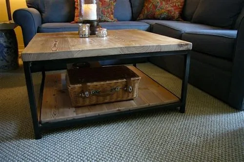 Sustainable Urban Wood and Steel Coffee Table