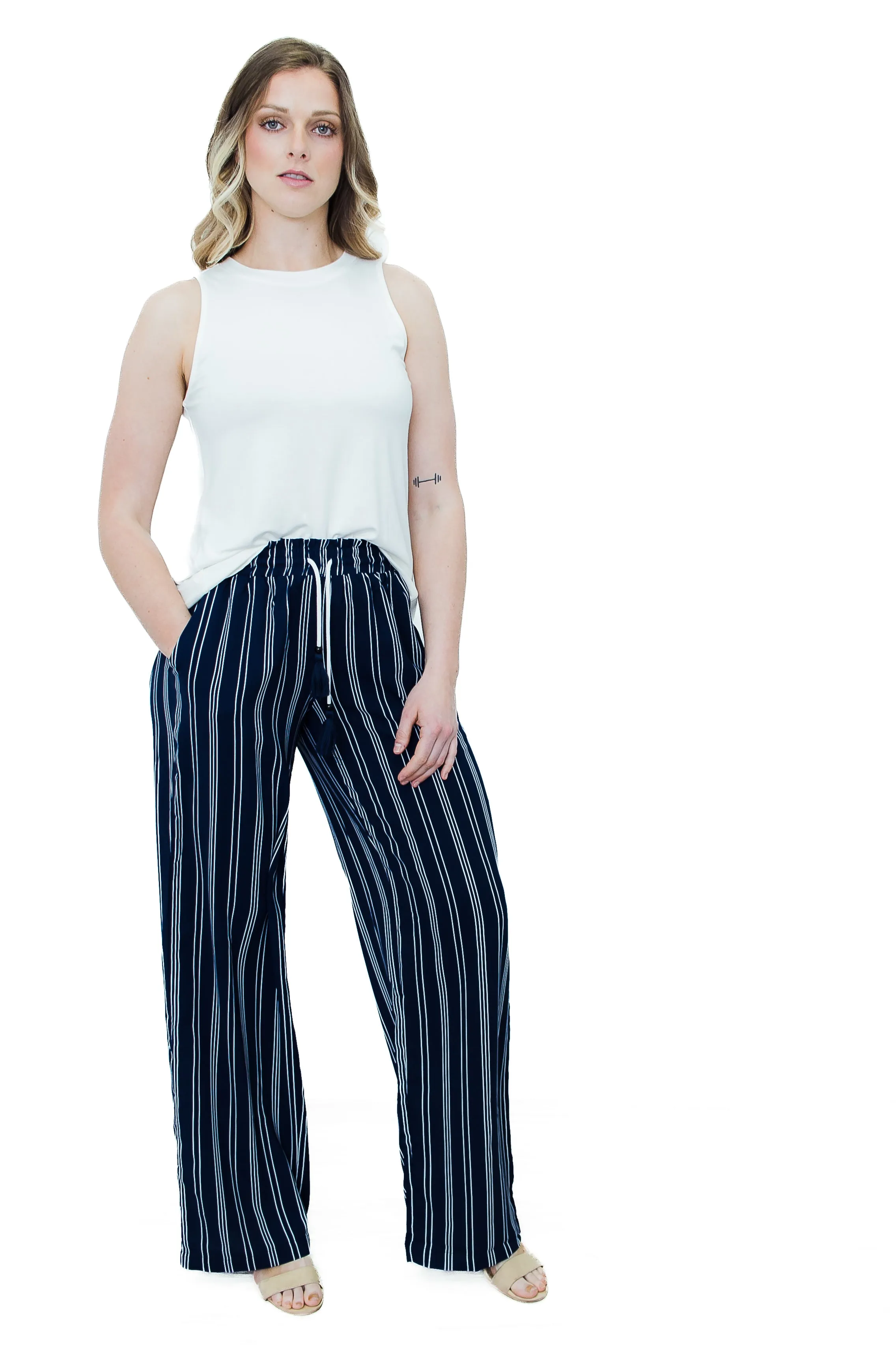 Tall Yacht Pants-Striped