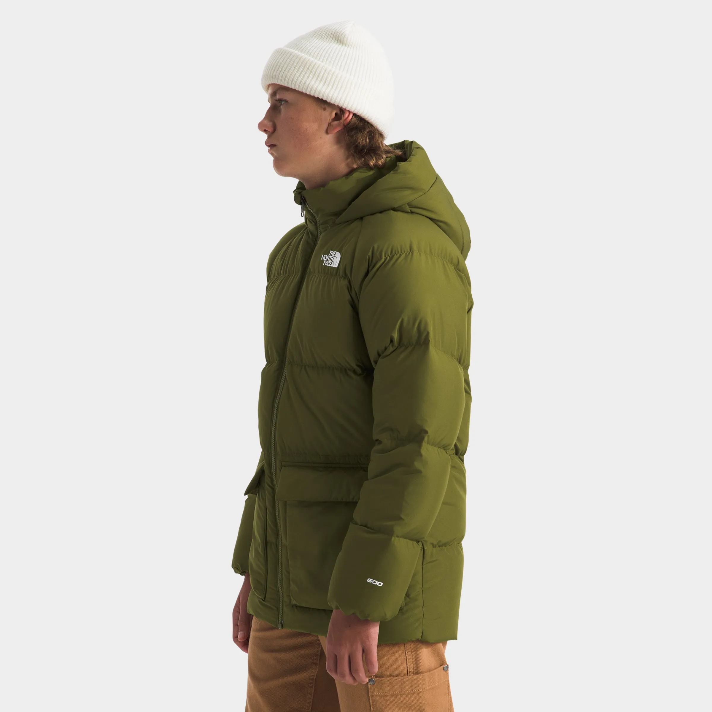 The North Face Junior Boys' Down Fleece-Lined Short Parka / Forest Olive