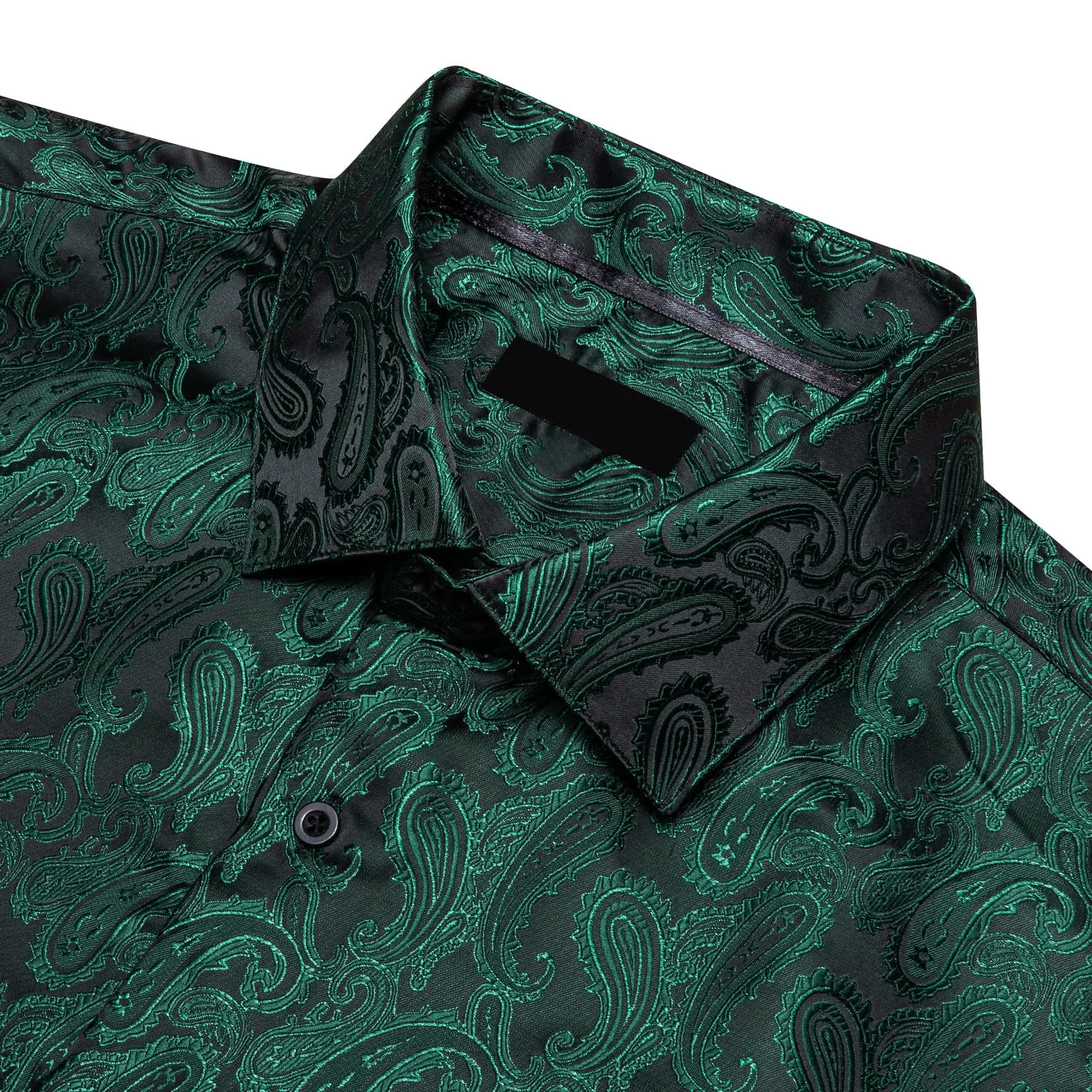 Ties2you Work Shirt Sapphire Pine Green Paisley Silk Mens Button Down Long Sleeve Dress Shirt Top