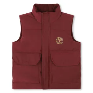 Timberland Boys Burgundy Red Sleeveless Puffer Jacket