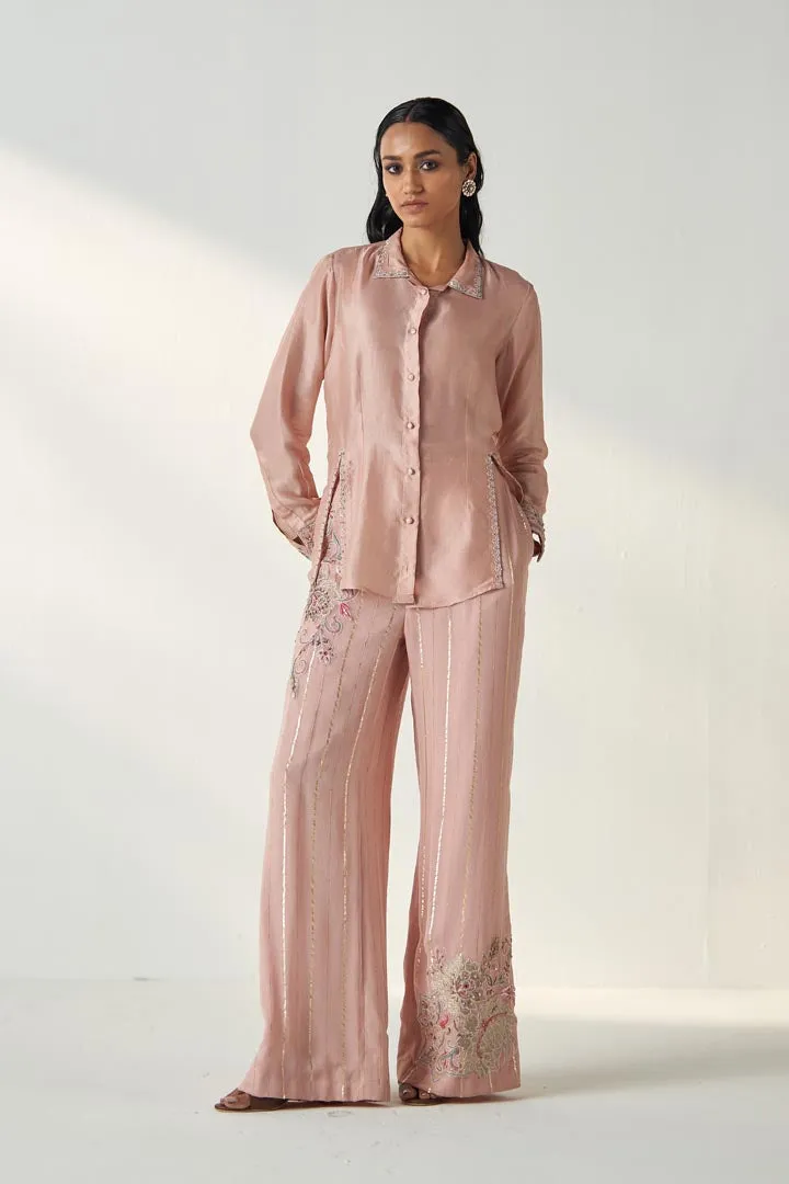 TISYA BLUSH PINK SHIRT PANT SET