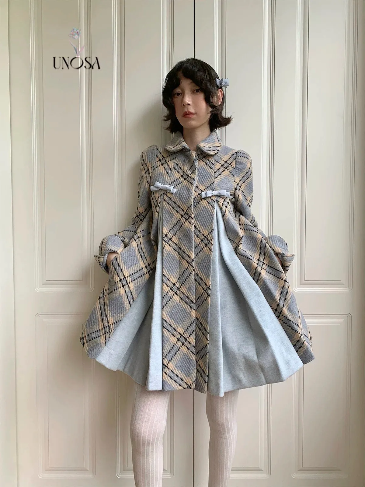 [UNOSA] And Music Played - A Line Design Pleated Coat