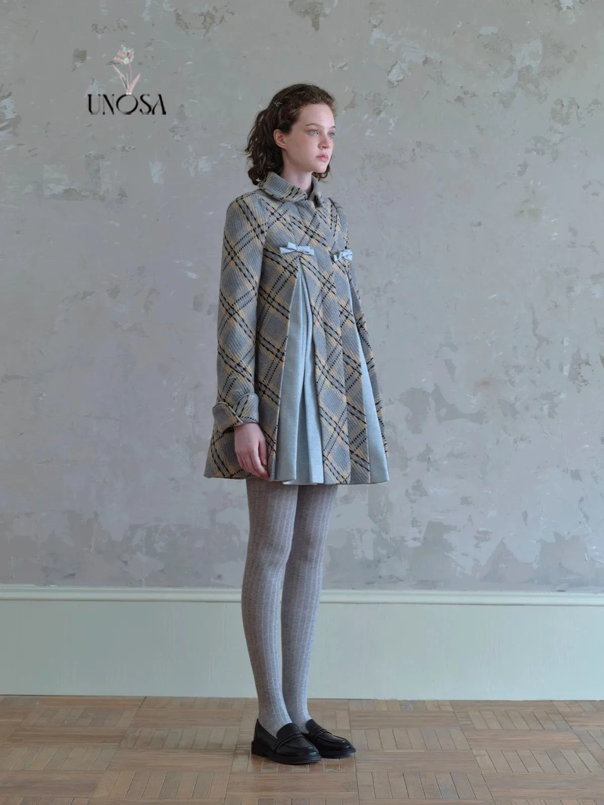 [UNOSA] And Music Played - A Line Design Pleated Coat