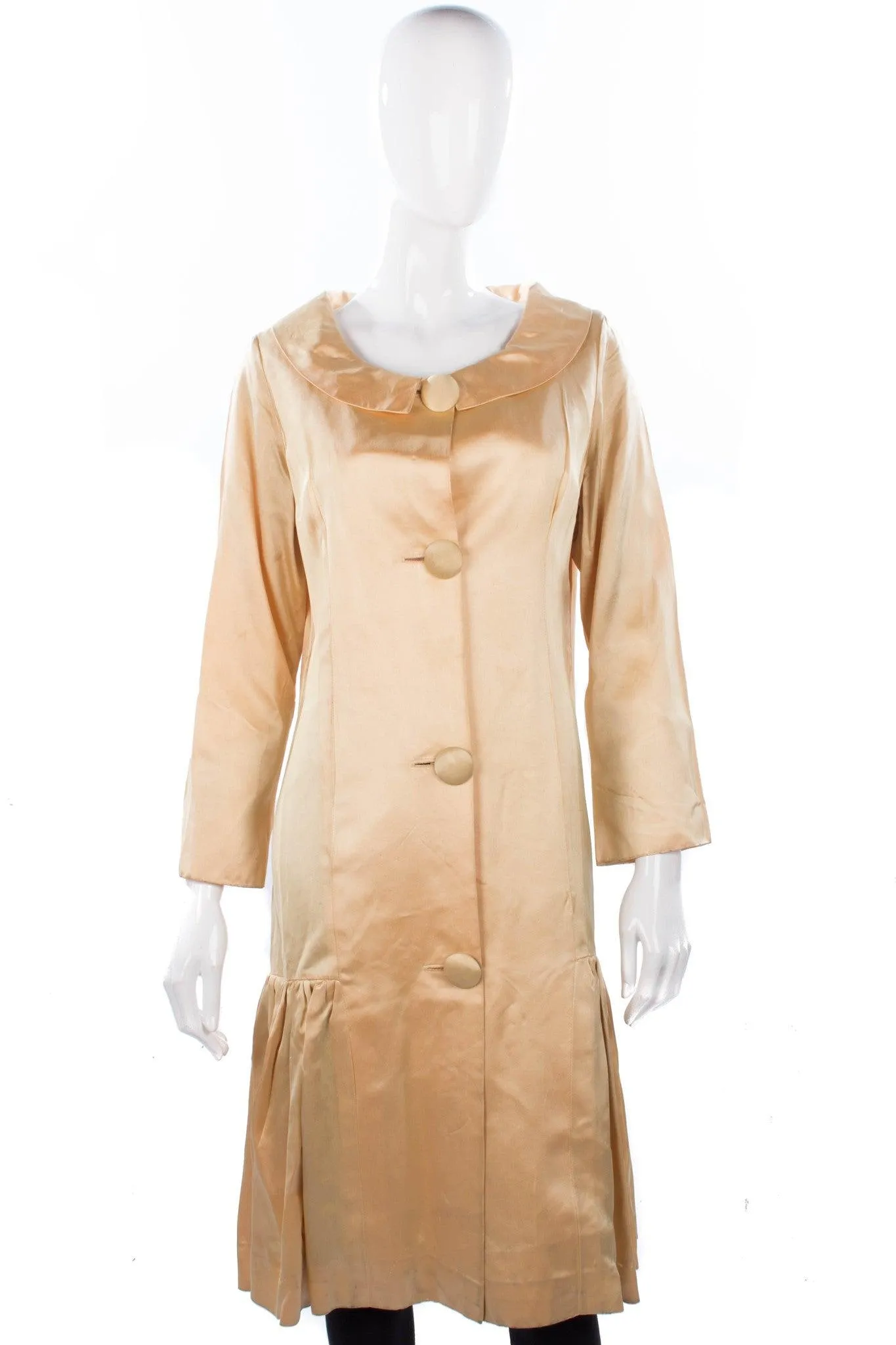 Vintage Satin Evening Coat Gold Size M