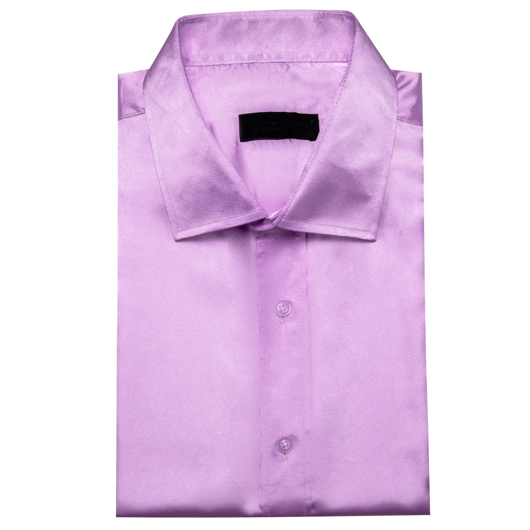 Violet Solid Silk Men's Long Sleeve Shirt