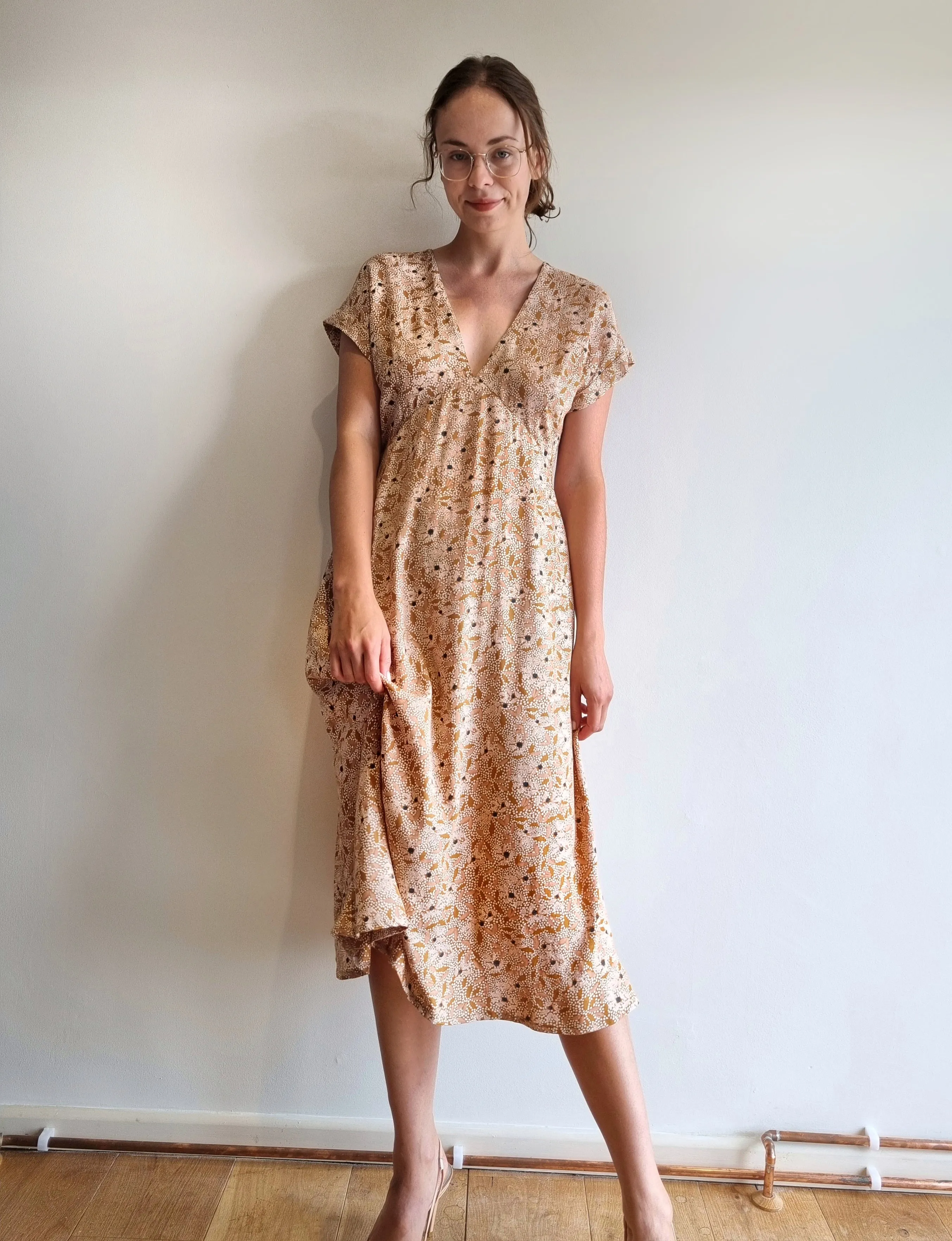 Viscose Crepe containing Lenzing™ EcoVero™ viscose fibres - Atelier Brunette - Lucie Ochre