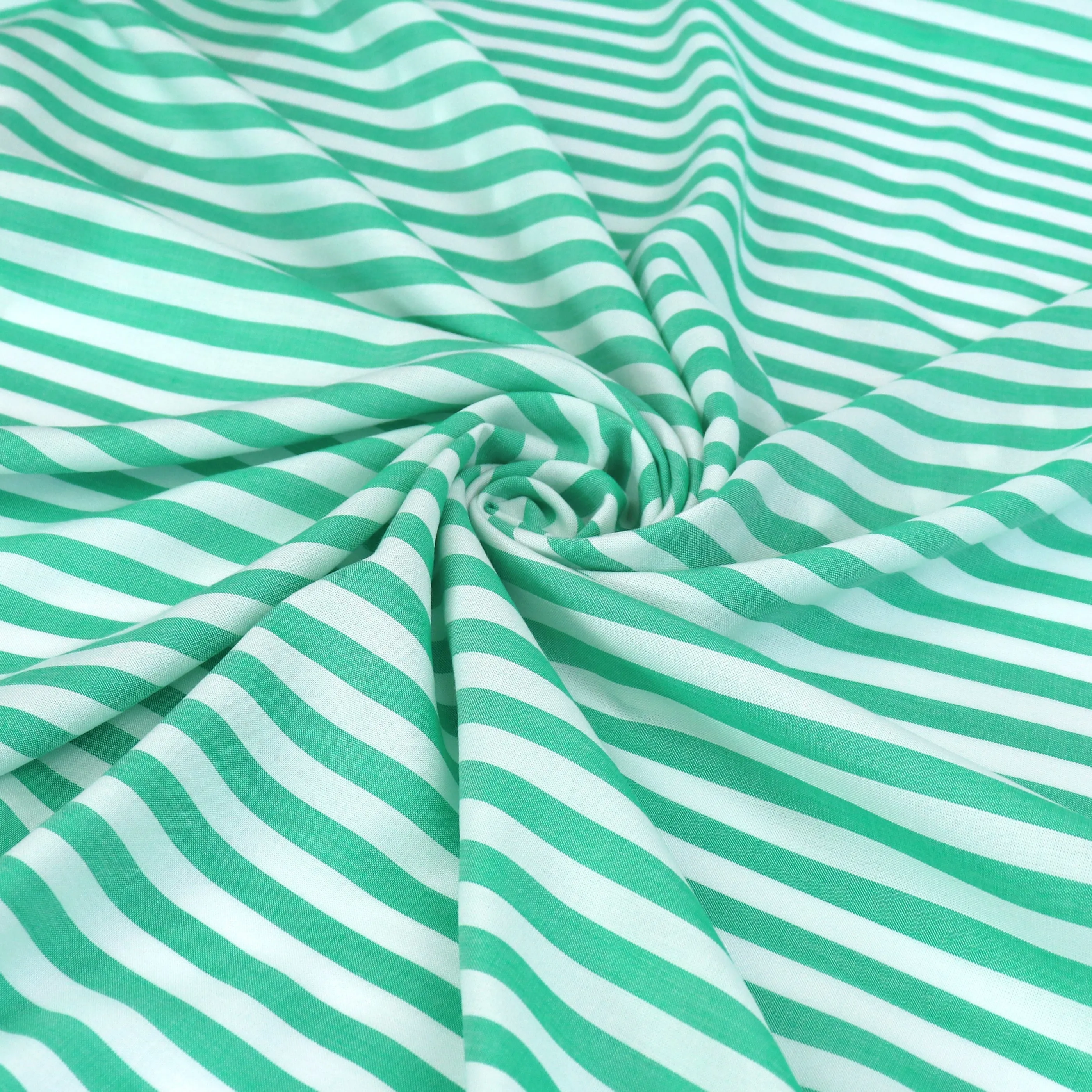 Viscose Lawn - Yarn Dyed Stripe - Apple Green