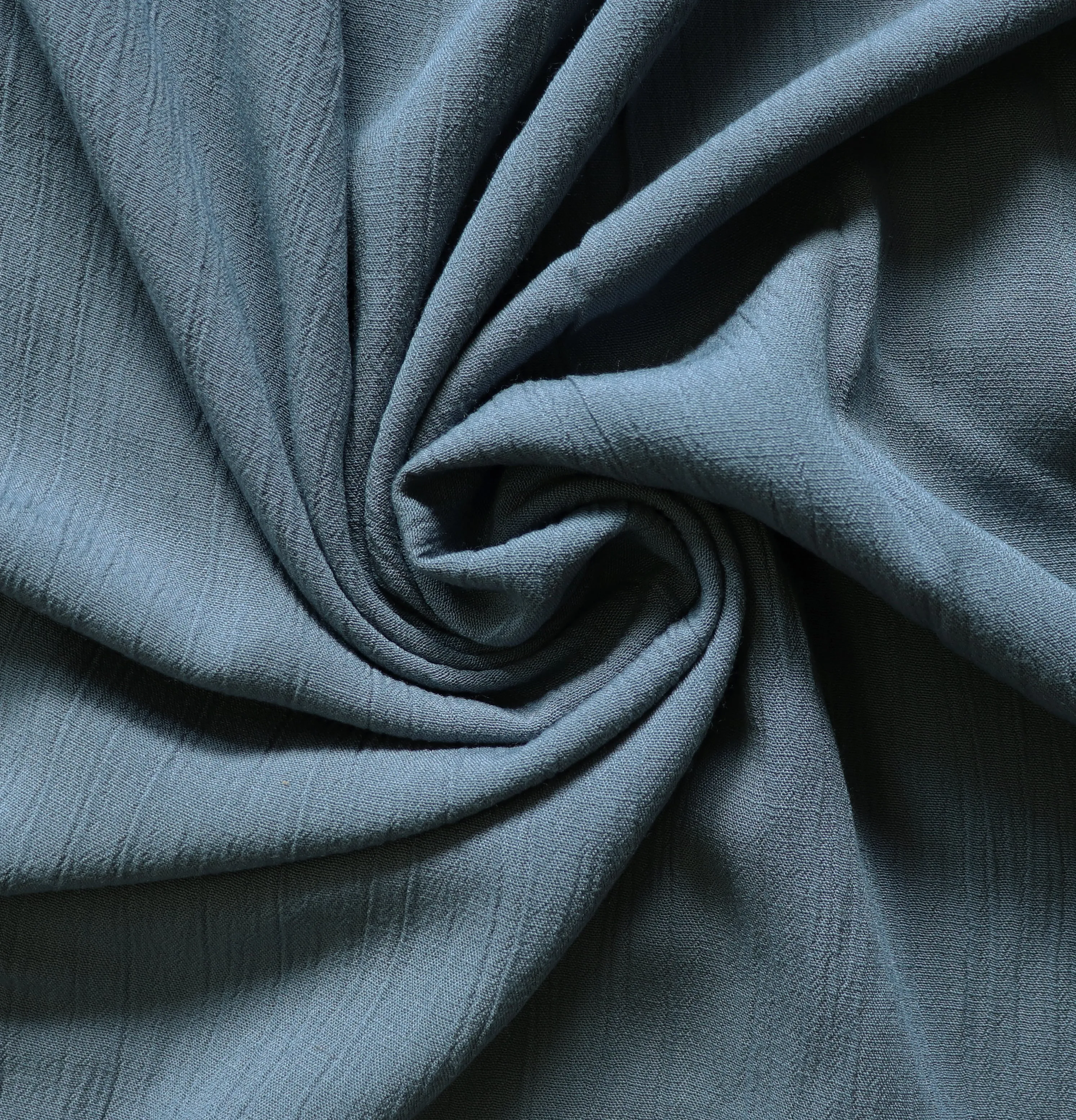 Viscose Linen Crinkle - Slate Blue - END OF BOLT 86cm