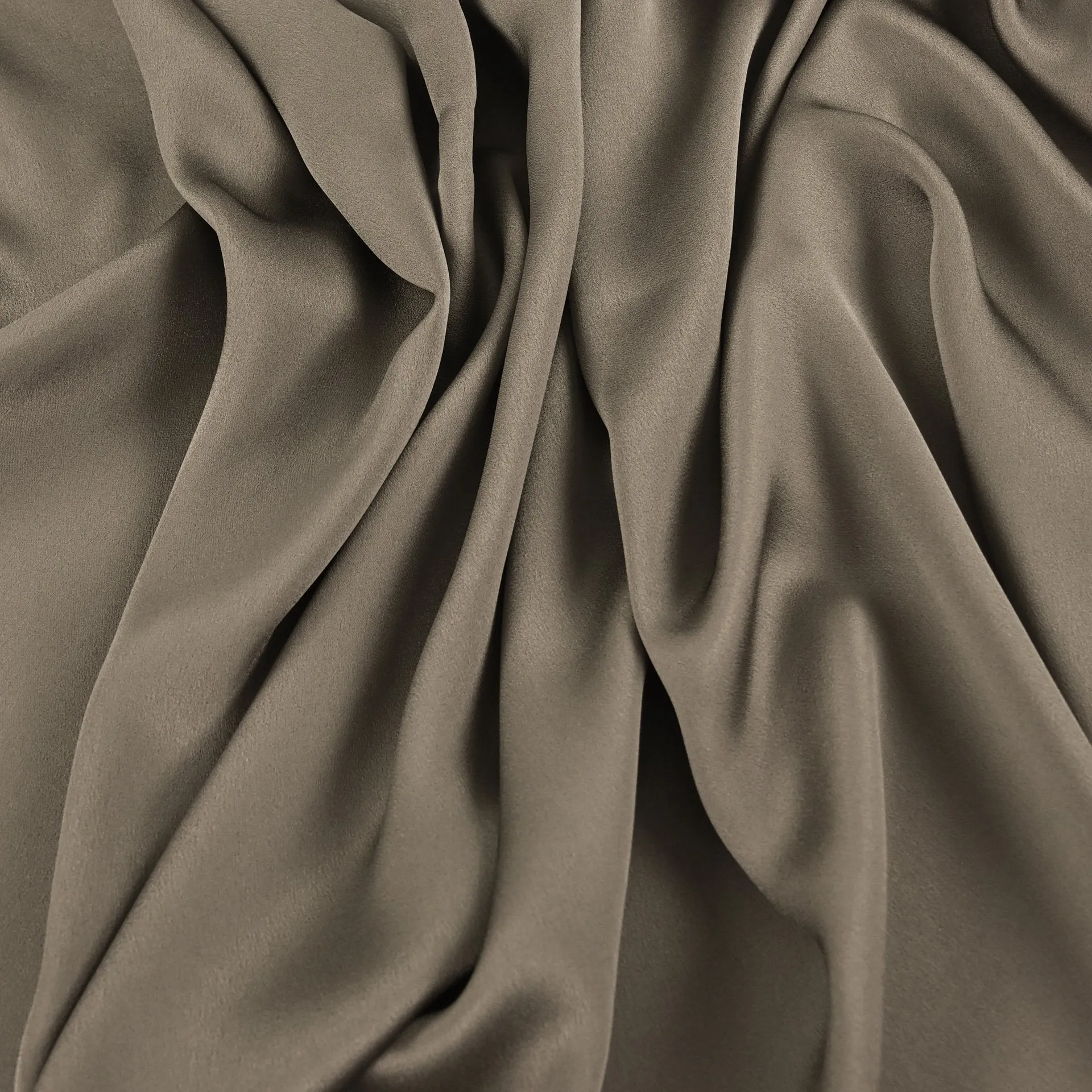 Walnut Brown Crepe Satin Fabric 97195