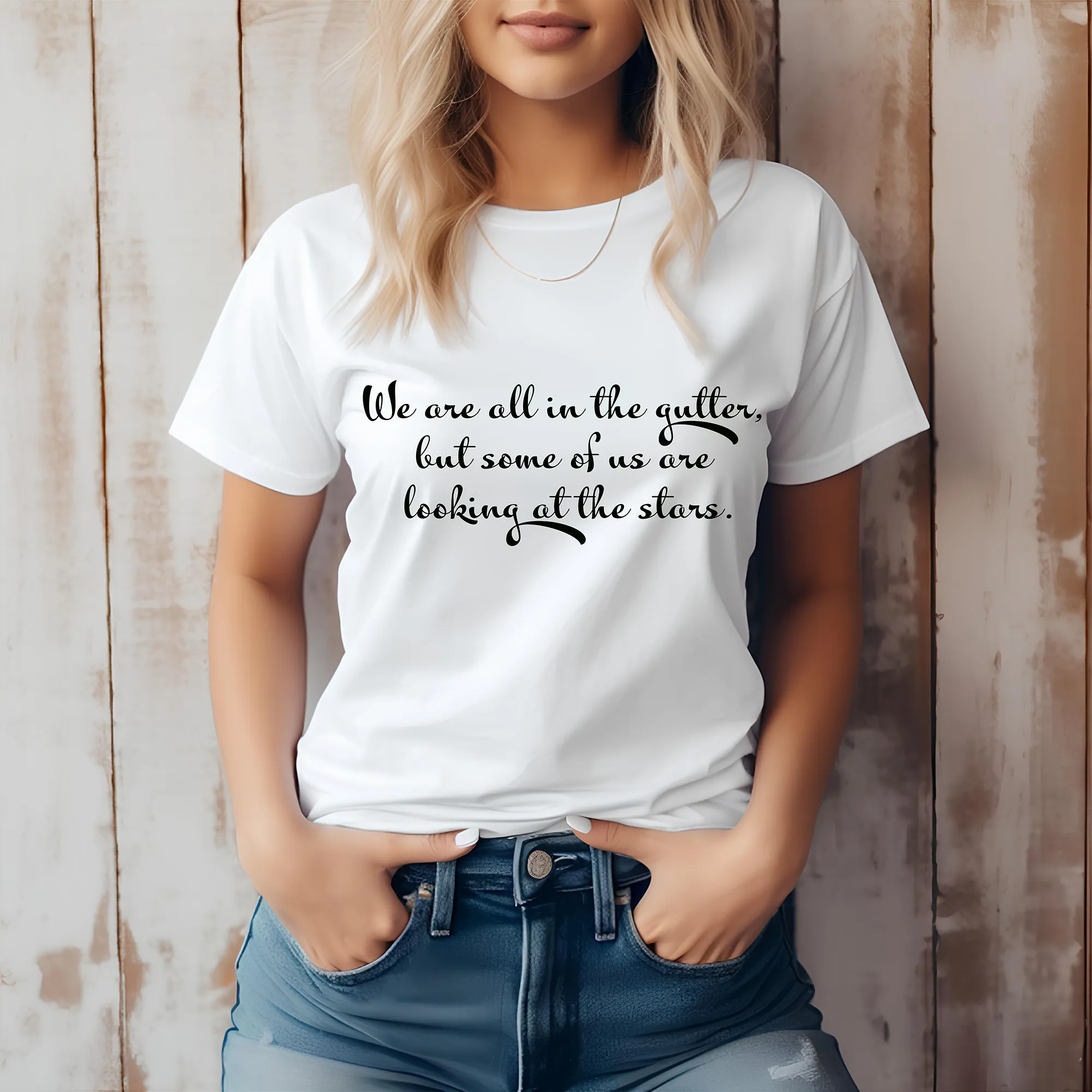 We are all in the gutter , but some of us are looking at the stars Women's Relaxed T-Shirt