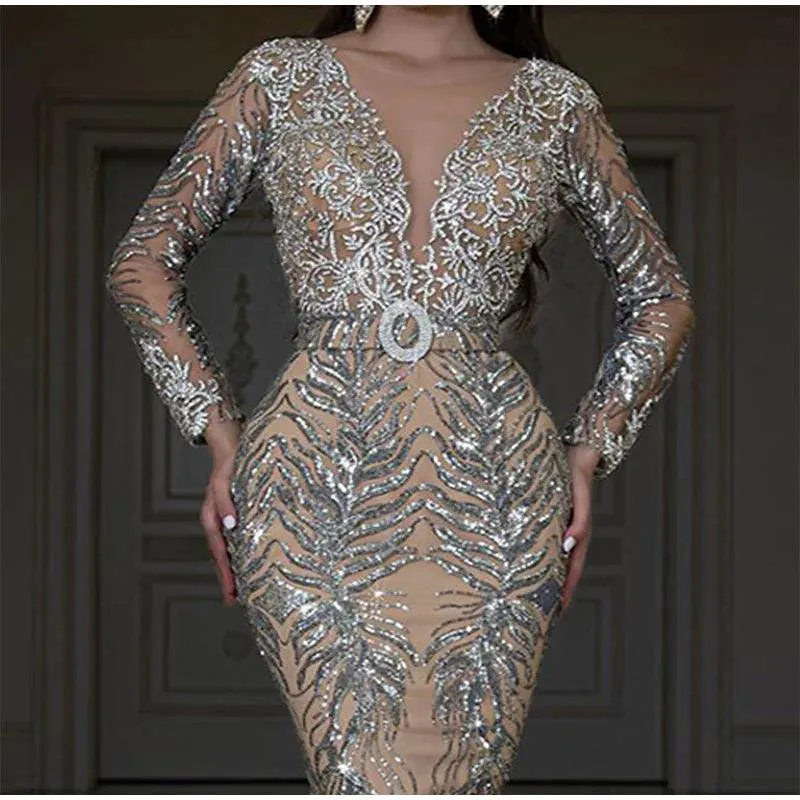 Women Luxury Dresses Sexy  Dress Lady Fashion Elegant