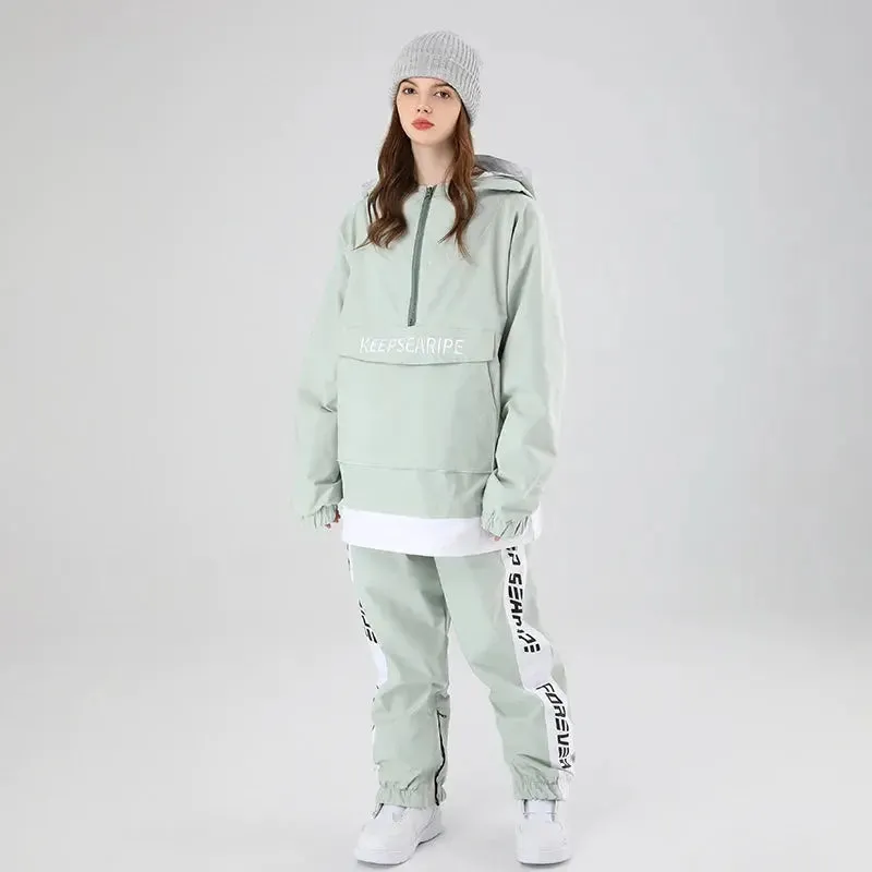 Women Ski Suits Pullover Hooded Ski Jacket & Pants