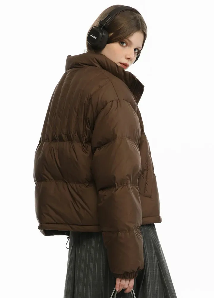 Women's Cropped Down Jacket, Relaxed Fit