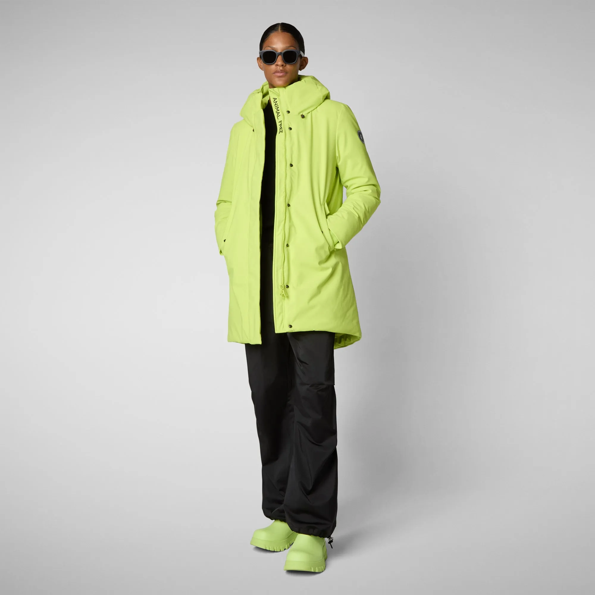 Women's hooded parka nellie in lichen green