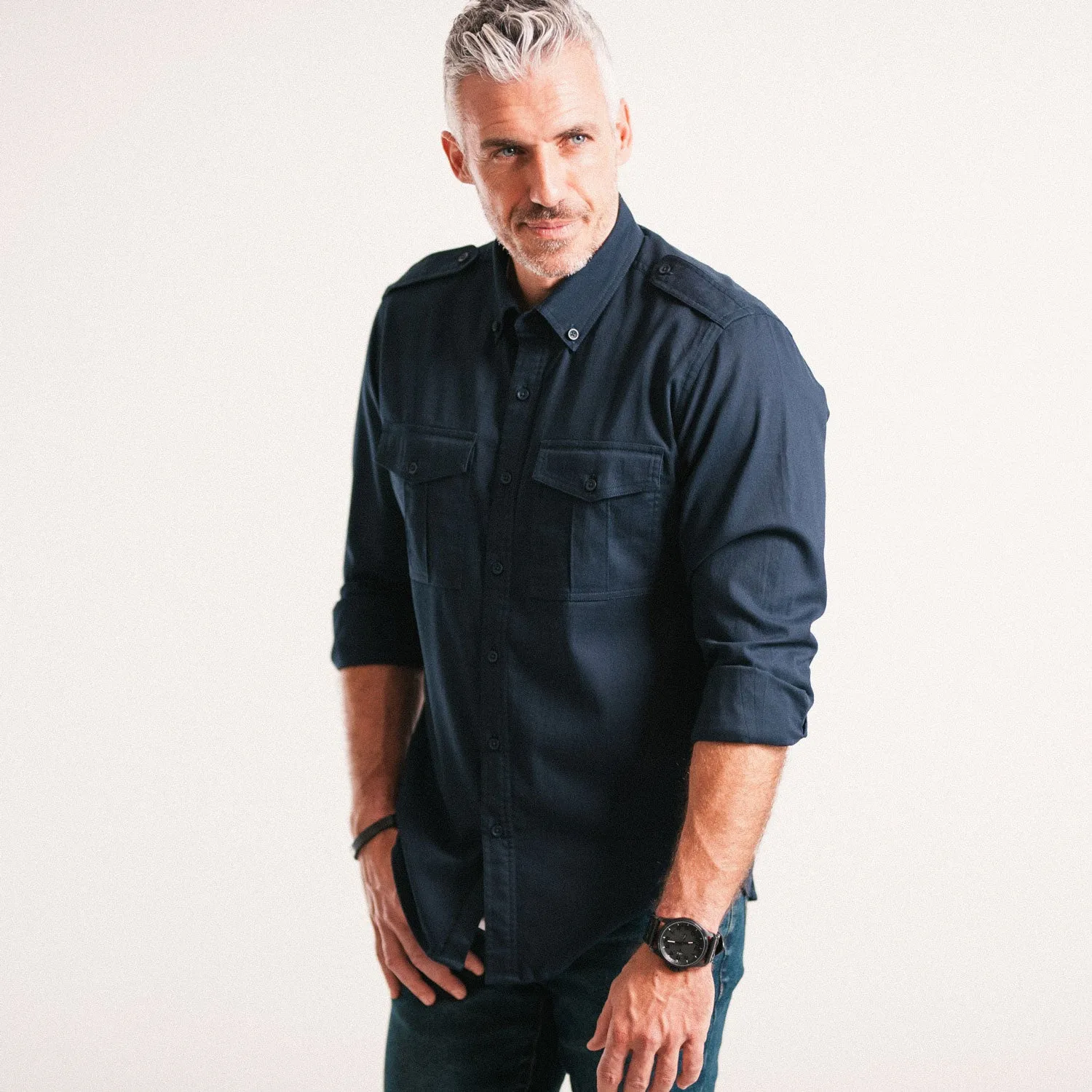 Wright Utility Shirt – Dark Navy Easy Cloth