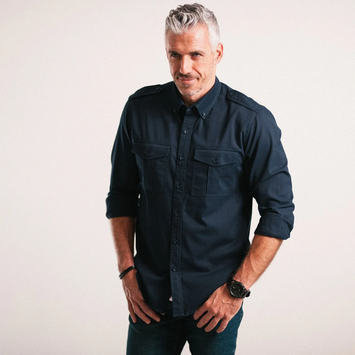 Wright Utility Shirt – Dark Navy Easy Cloth