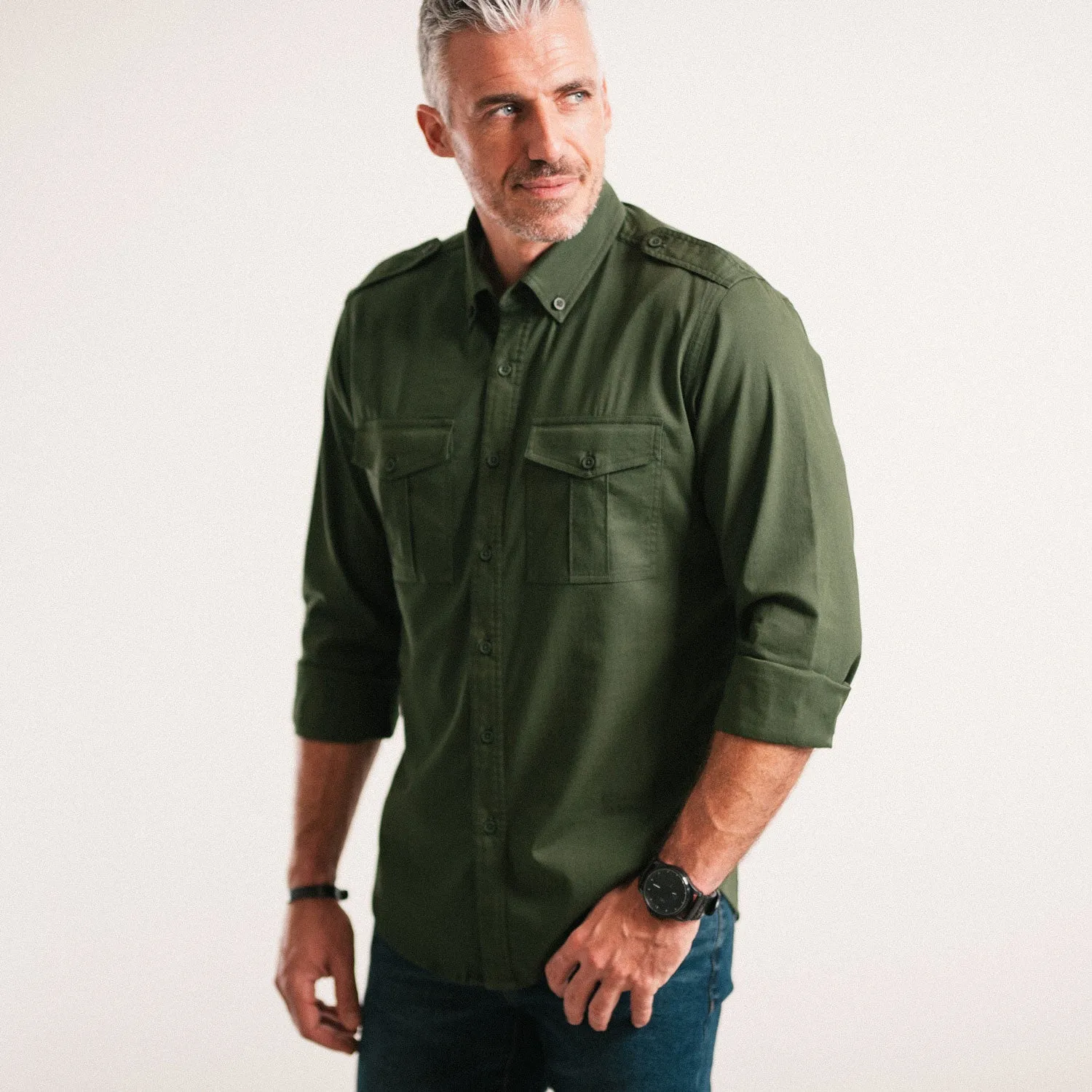 Wright Utility Shirt – Forest Green Easy Cloth