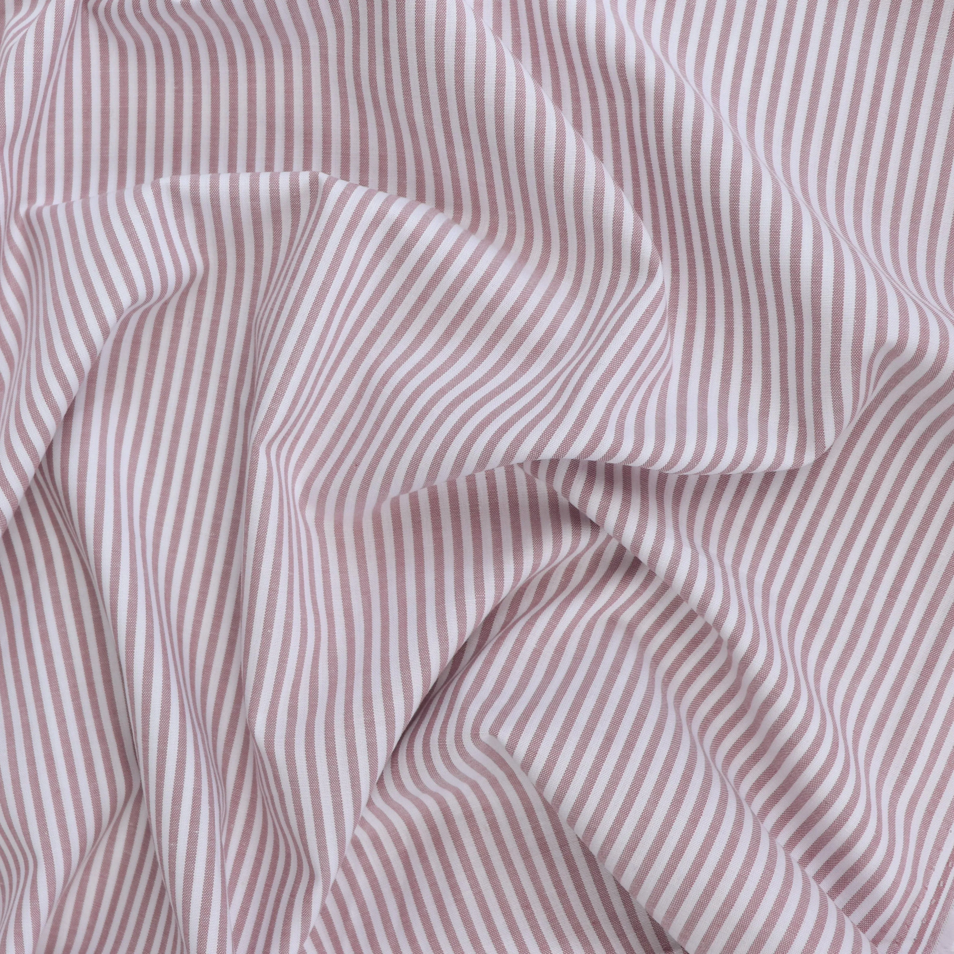 Yarn Dyed Cotton - Blush Stripe - END OF BOLT 44cm